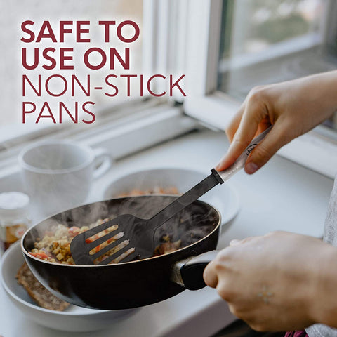 EATEX pans stacked inside cabinet to demonstrate compact storage