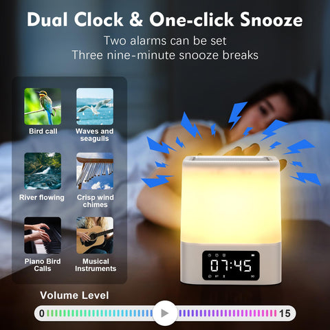 Ebhako on a bedside table in night mode providing calming warm light
