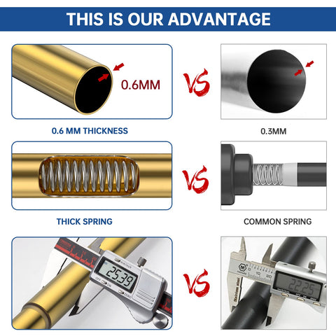 eboatop gold rod side profile showing smooth anti-rust coating and premium finish