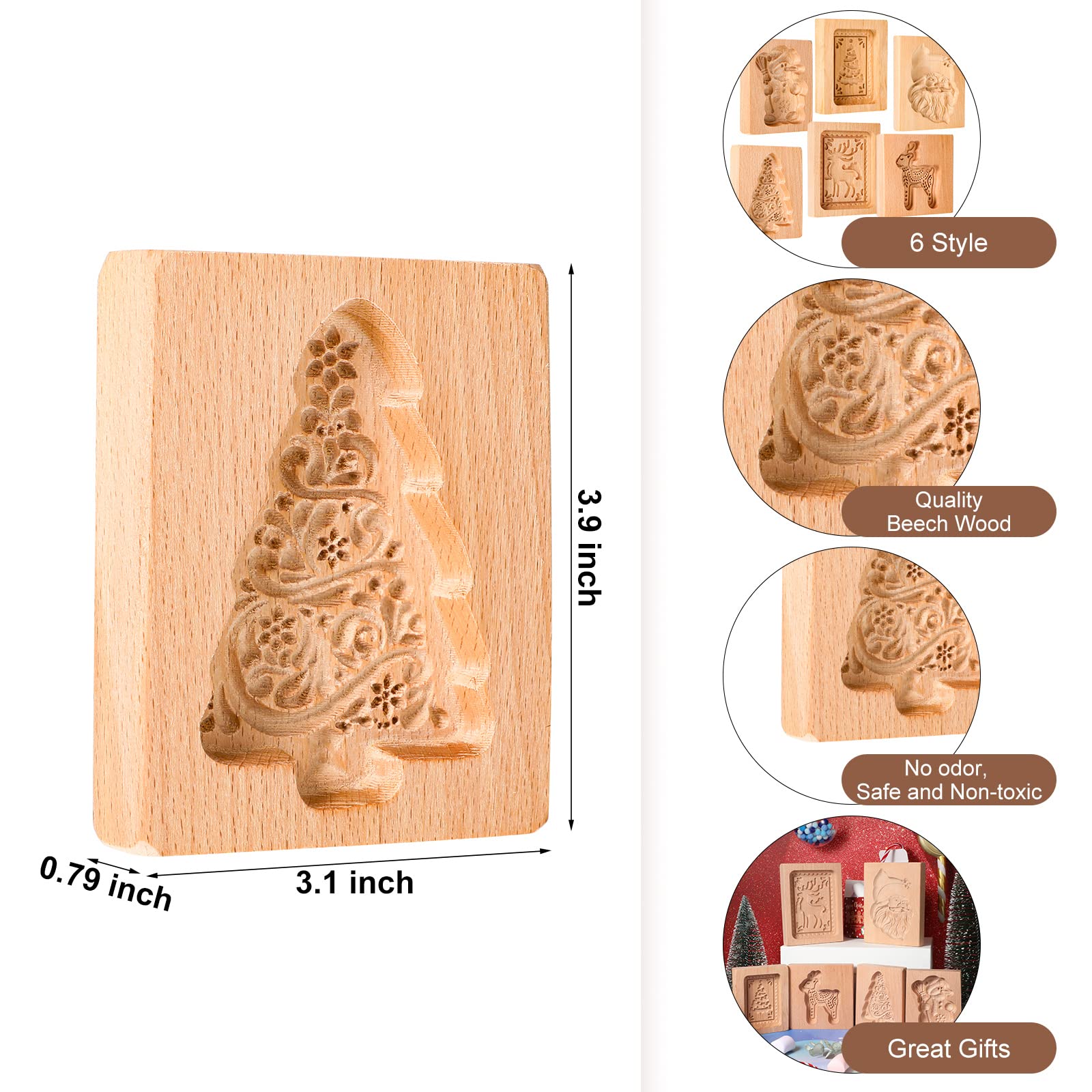 EBOOT close-up of Santa mold carving showing fine detail benefit: sharp embossed cookies