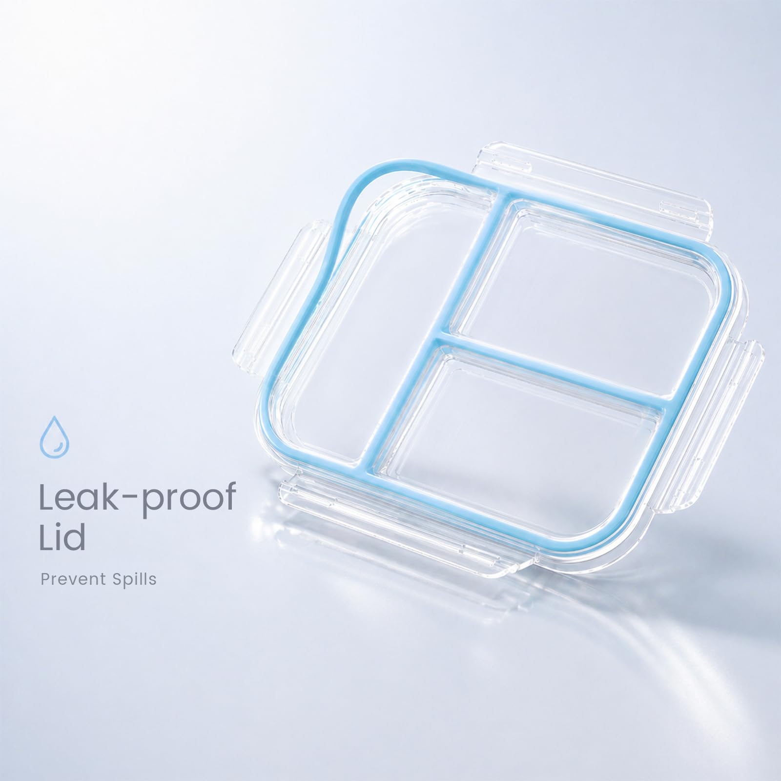 EC-Gaze silicone seal on lid close-up illustrating spill reduction and secure closure