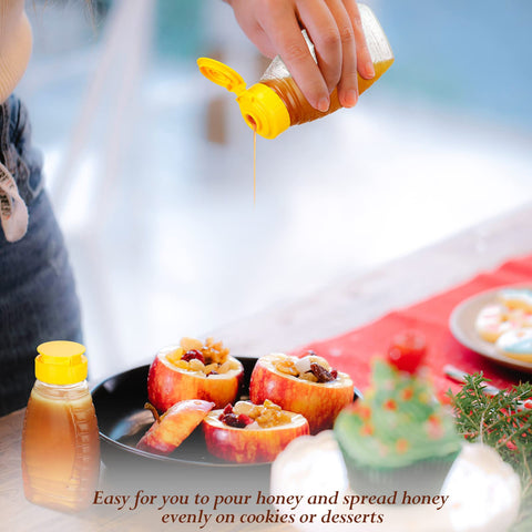 Eccliy bottle pouring honey onto toast showing precise dispensing benefit