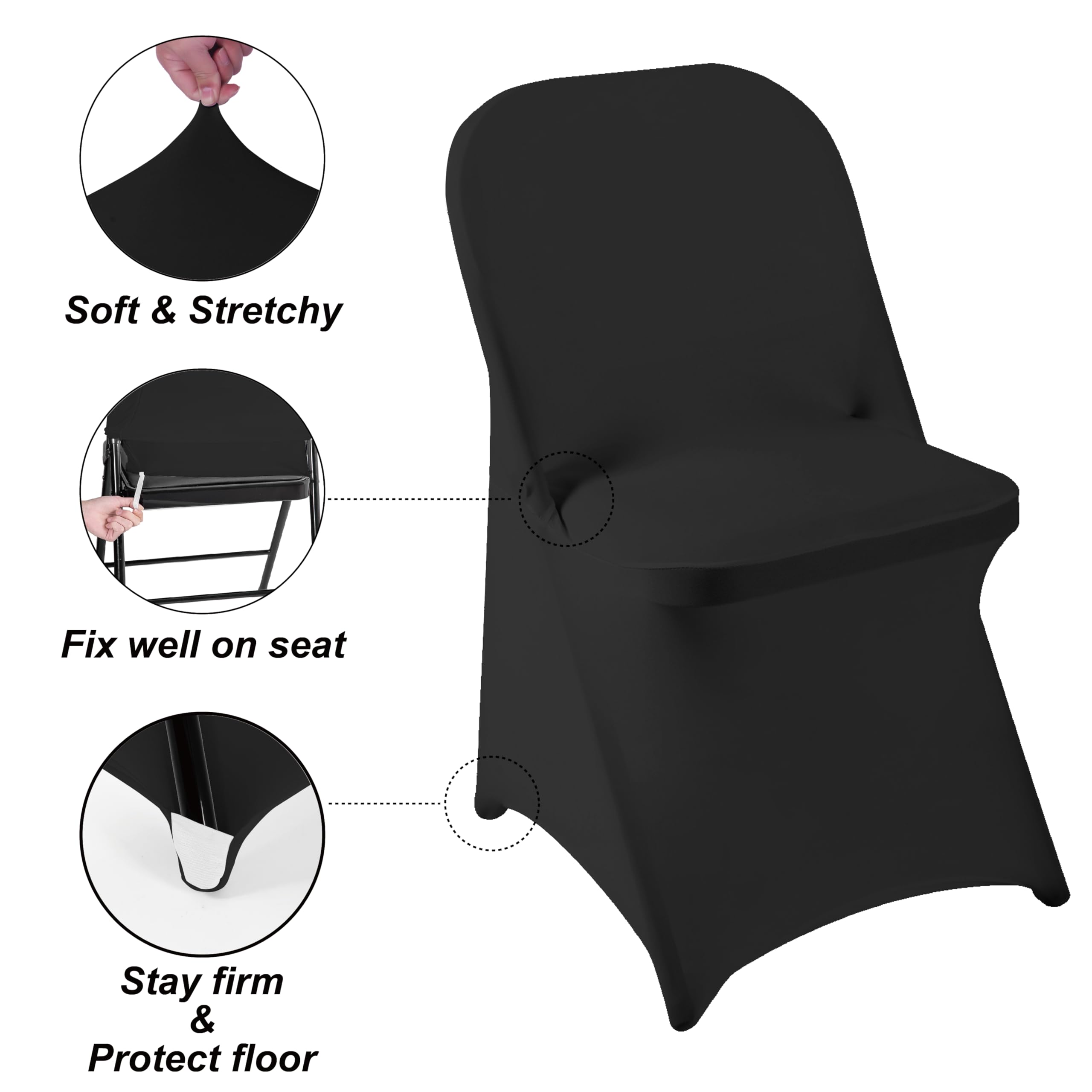 eccwai elastic foot pocket detail ensuring secure fit and stable chair coverage