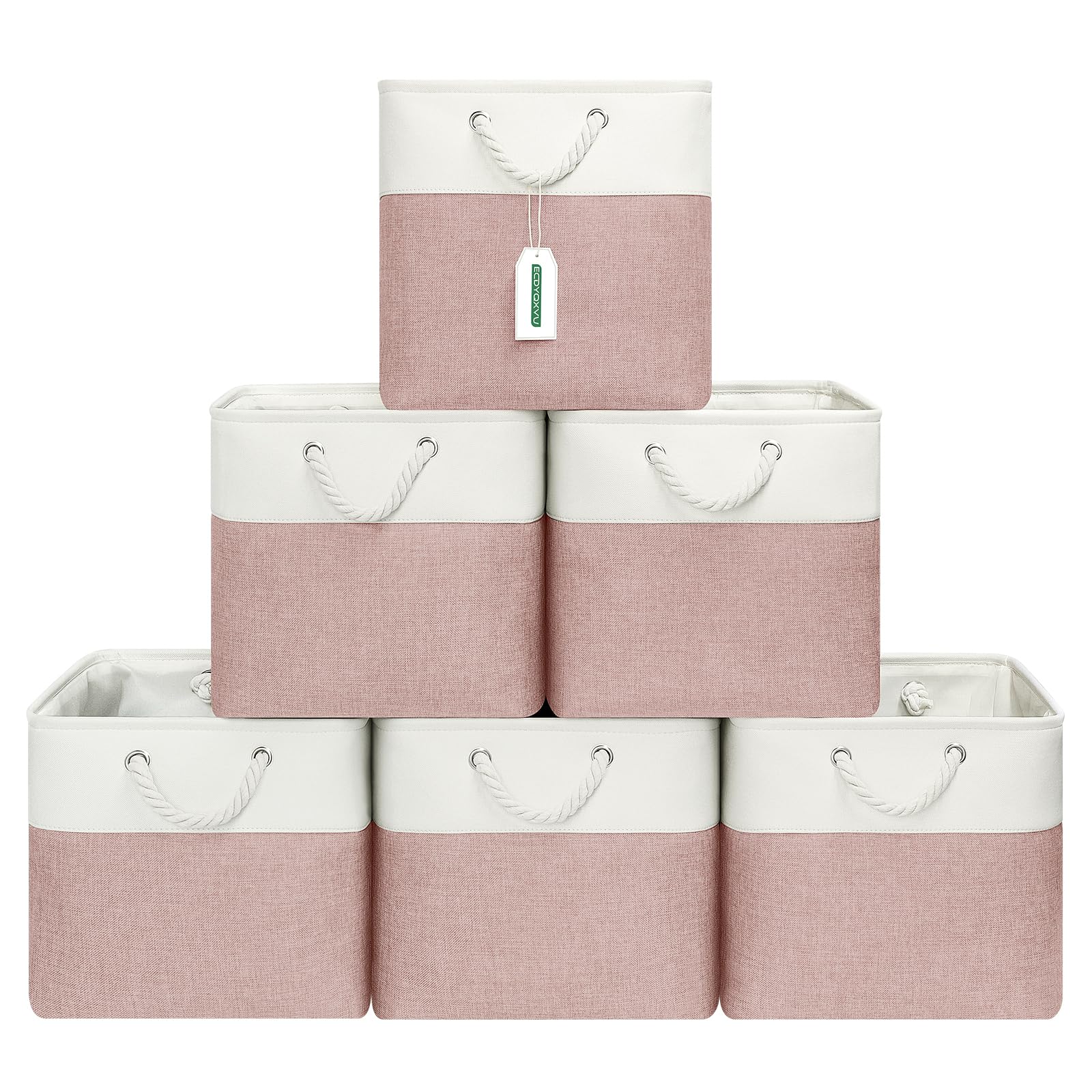 ECDYQXVU front view of six folded 13x13x13 cubes showing neat storage and space saving