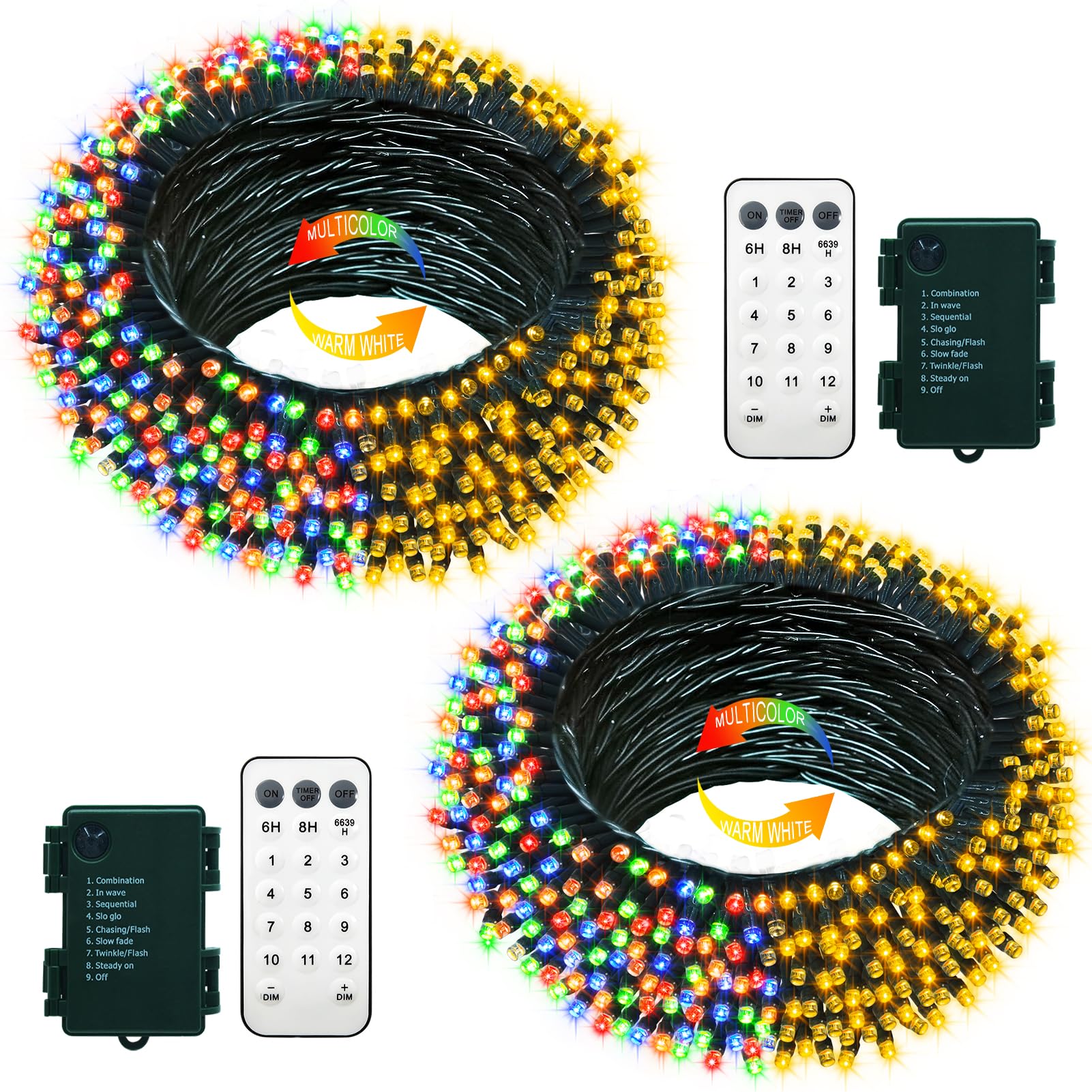echosari front packaging showing two 33ft light strands and benefits