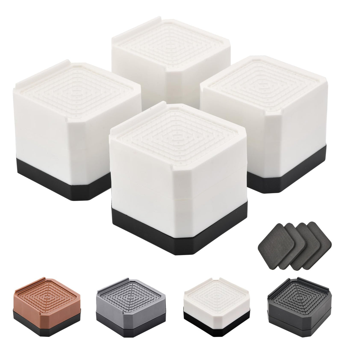 EclatBain front view of white risers showing compact profile and stable design