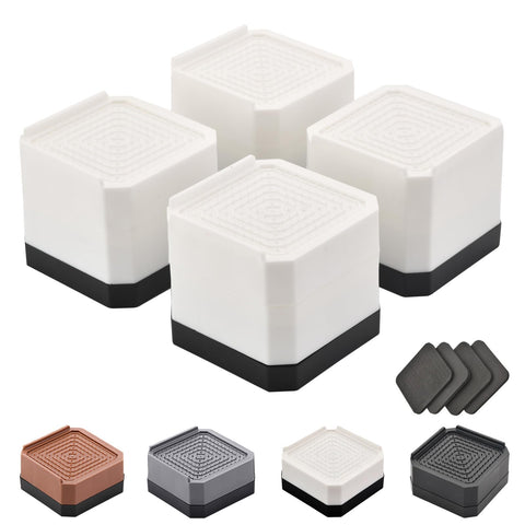 EclatBain front view of white risers showing compact profile and stable design