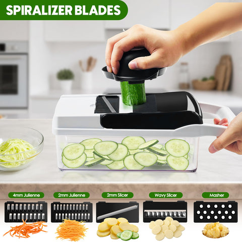 ECLENYES julienne cut display showing uniform vegetable strips for salads and stir-fries