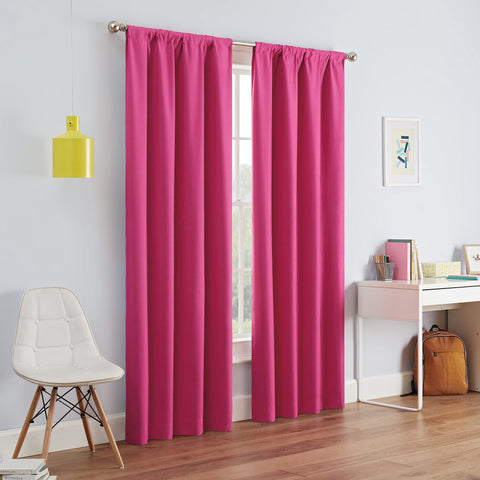 Eclipse Kendall front panel in raspberry showing full drape and modern look for light control