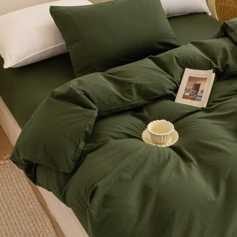 ECOCOTT styled bedroom with duvet set creating a calming natural-inspired atmosphere