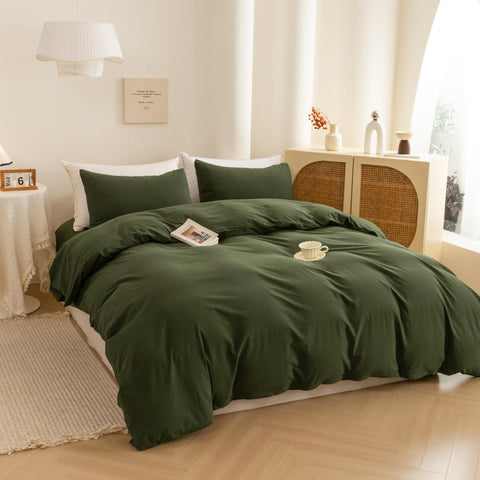 ECOCOTT duvet cover folded for storage illustrating easy-care compact storage benefit