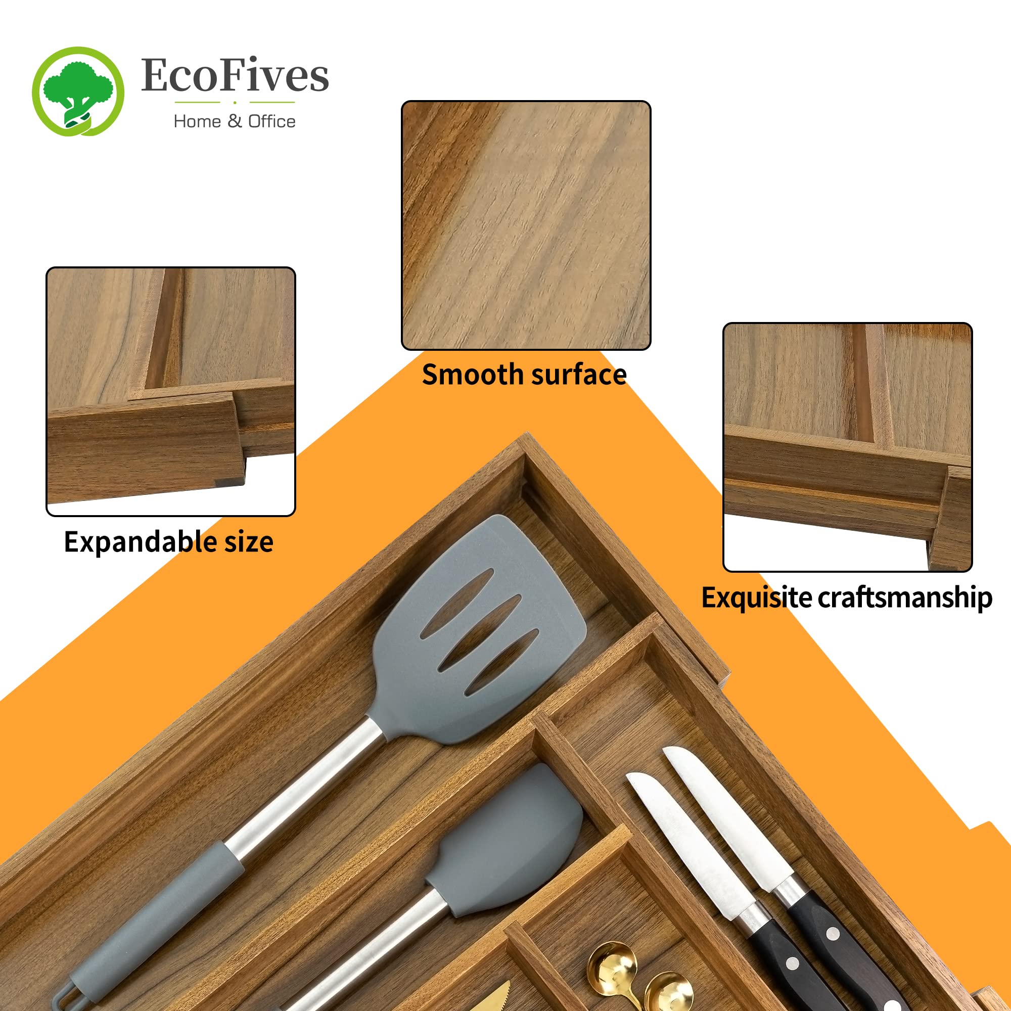 EcoFives acacia on a kitchen counter styled with utensils showing decorative and functional use