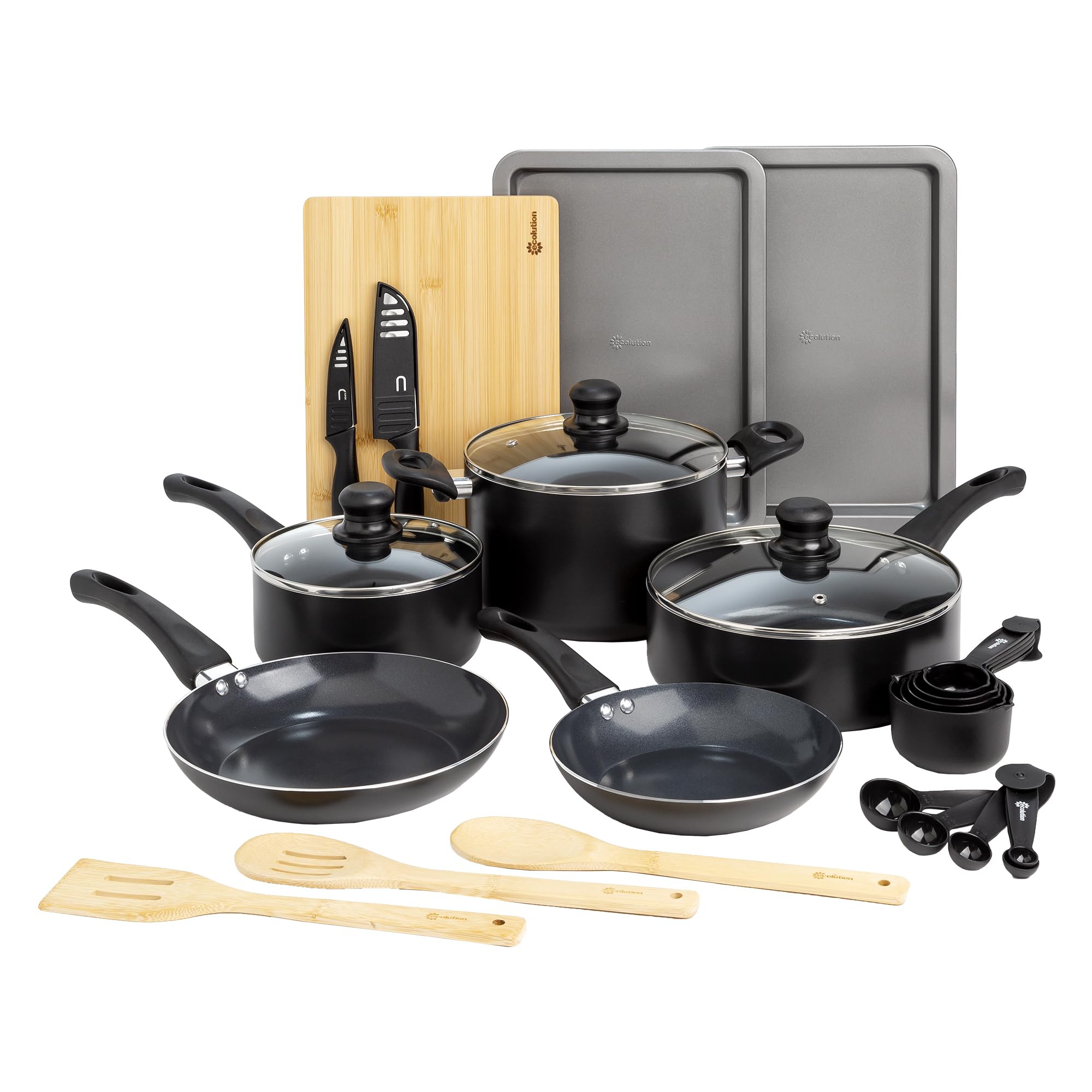 Ecolution front packaging showing complete 26-piece set and benefits