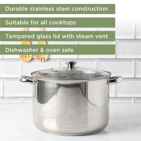 Ecolution tempered glass lid visual with steam vent for easy monitoring and reduced spills