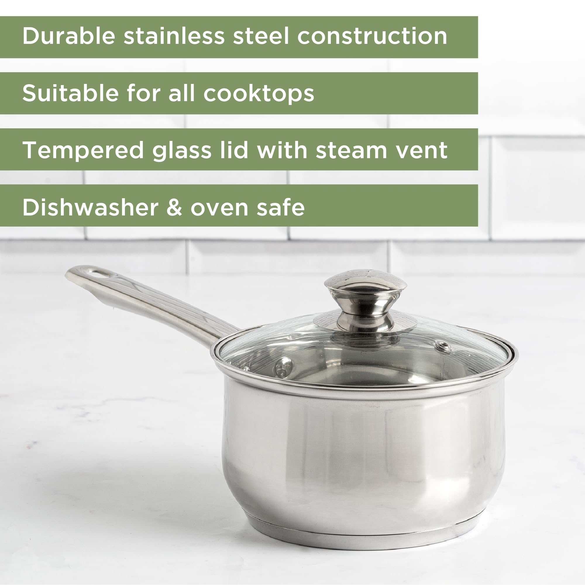 Ecolution close-up of tempered glass lid with vent for monitoring food without loss of heat