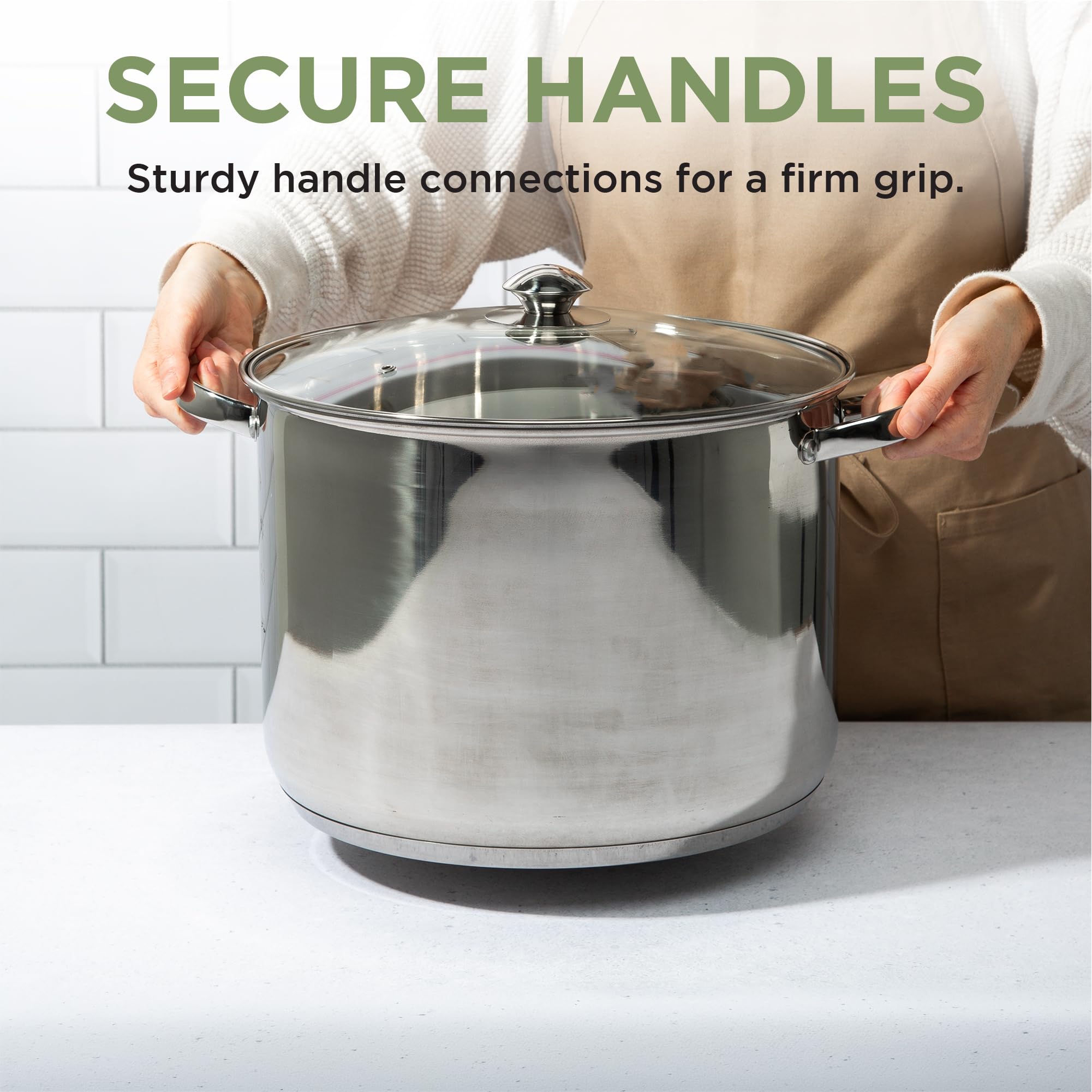 Ecolution size and scale with pasta box showing 16-quart capacity for family meals