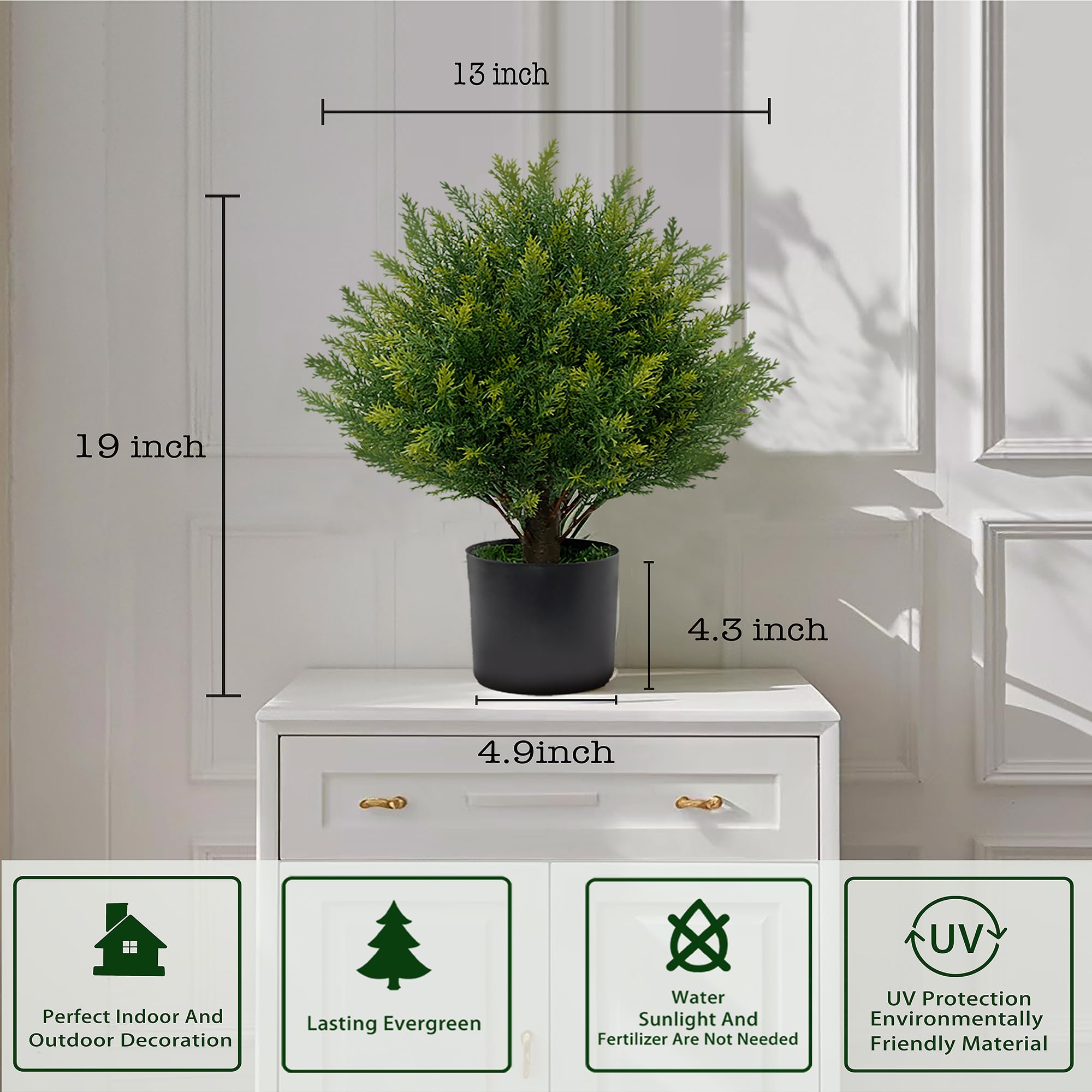 ECOLVANT topiary lit with string lights showing evening ambiance option