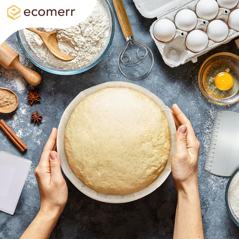 Ecomerr size comparison with finished loaf showing expected loaf capacity