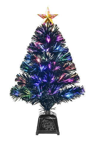 e crafty front view of 24in tree showing colorful fiber optics and compact design benefit ambiance