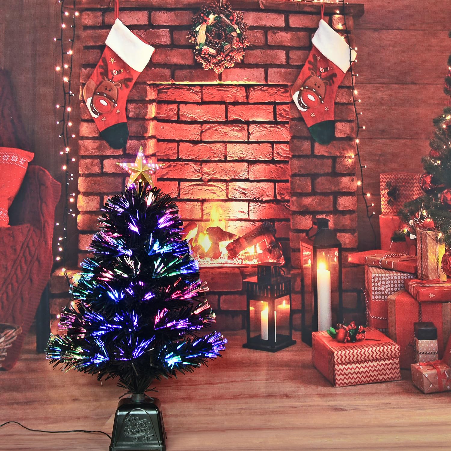 e crafty tabletop scene with mini tree adding holiday color to small living space benefit