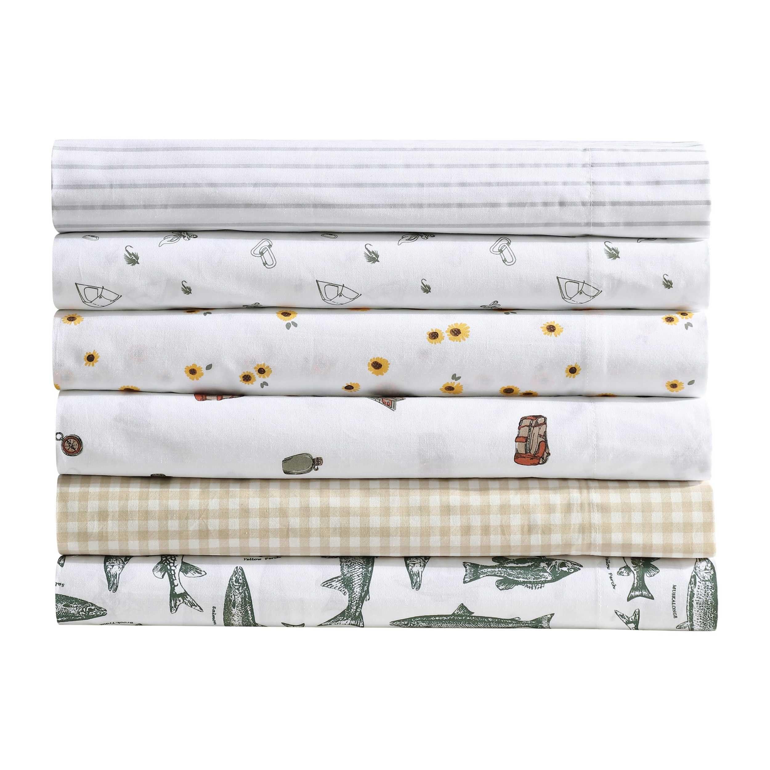 Eddie Bauer styled bedroom with sheet set conveying comfortable, crisp sleep