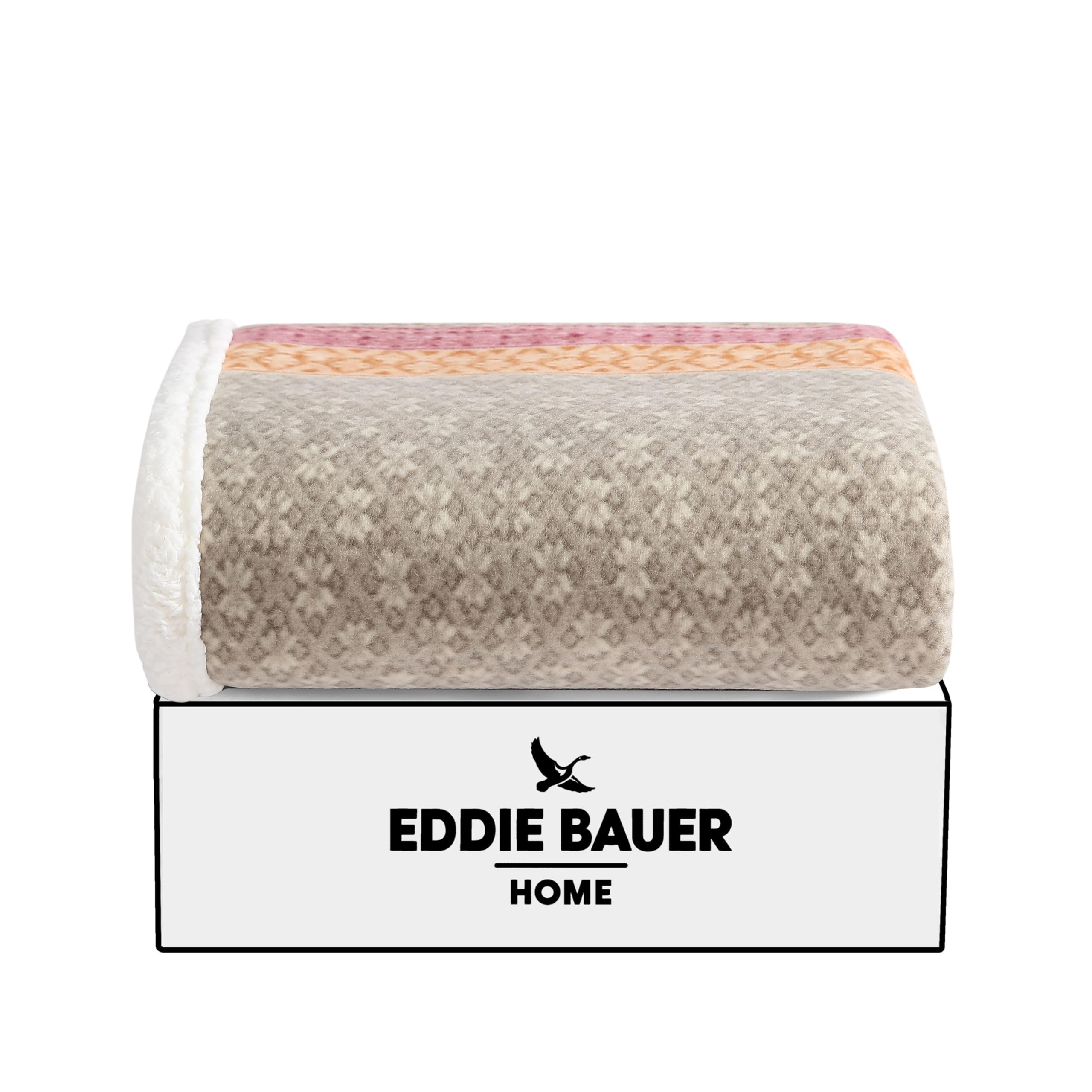 Eddie Bauer blanket placed at bed footboard providing layered decor