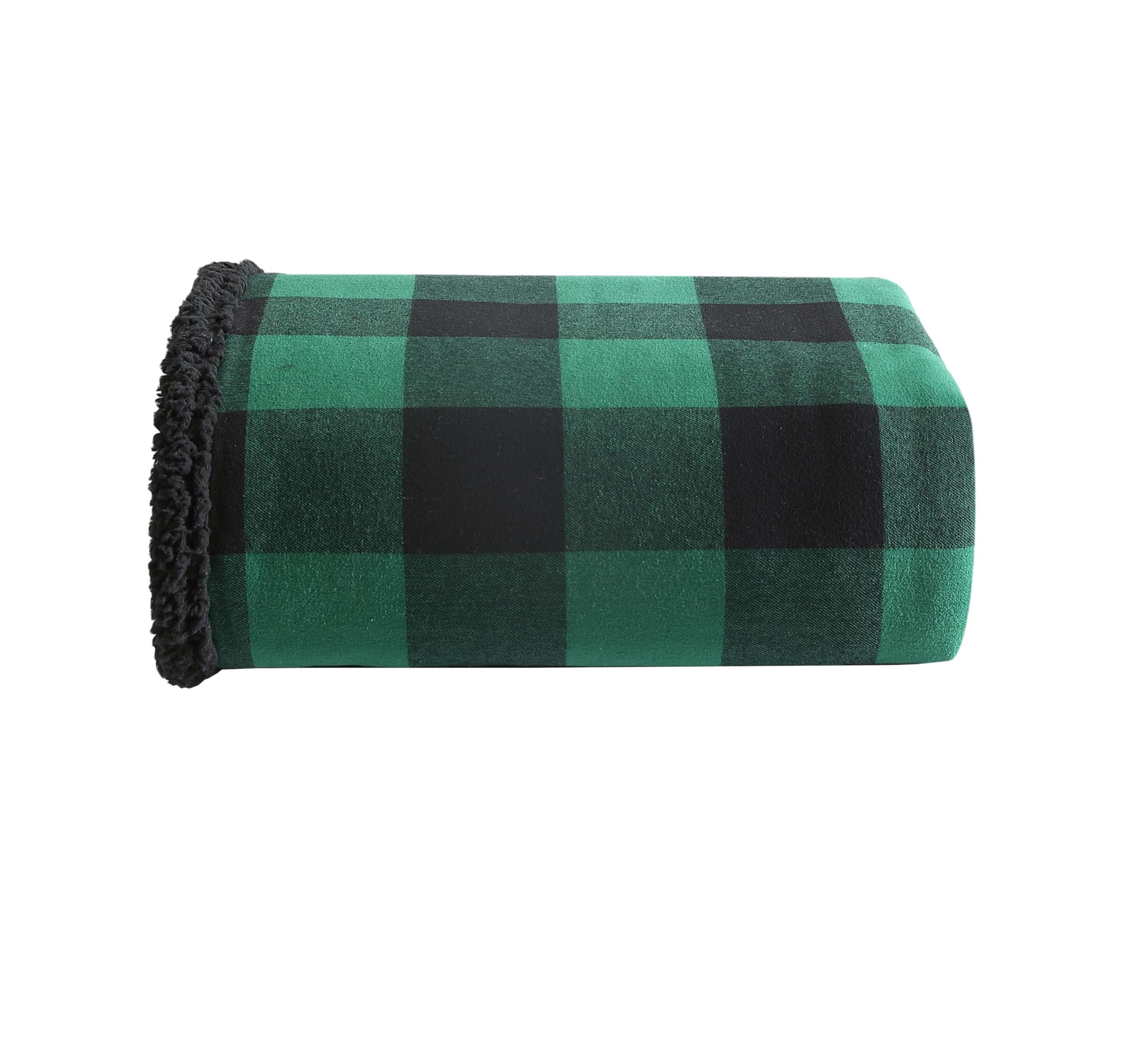 Eddie Bauer front view showing cabin plaid green and cozy look for styling