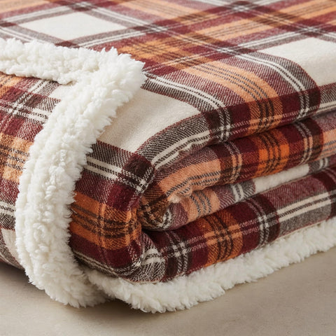 Eddie Bauer close-up of plush sherpa texture for warm, soft snuggling
