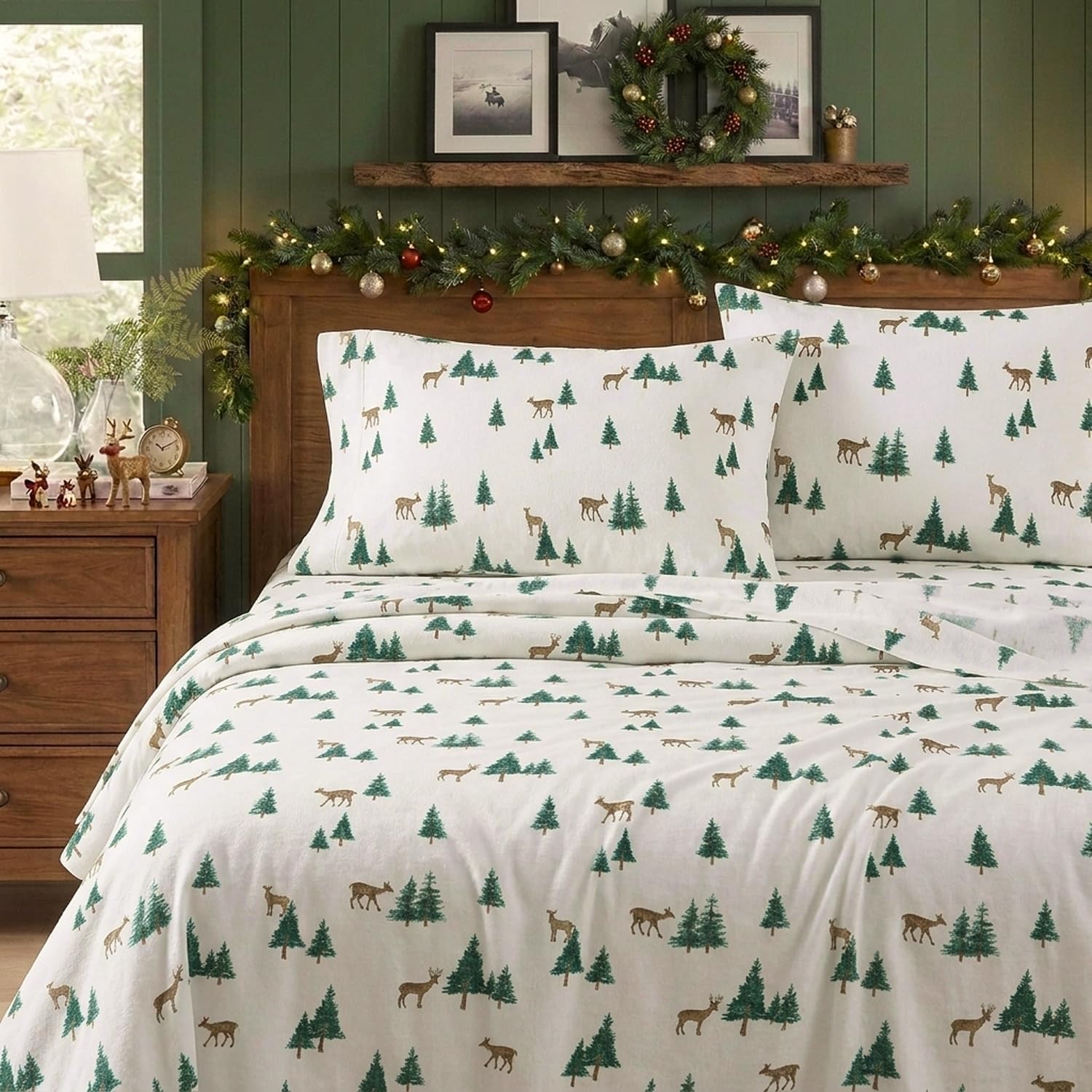 Eddie Bauer close-up of fitted sheet elastic showing secure hold for tidy beds