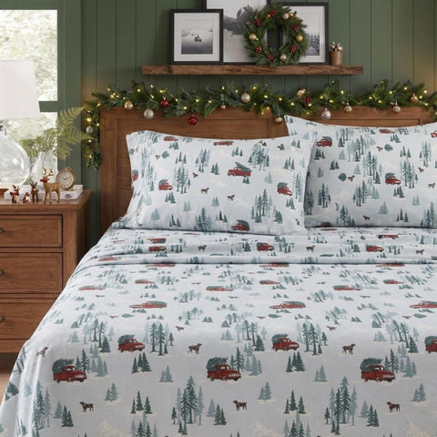 Eddie Bauer close-up of brushed cotton flannel nap showing plush texture and soft warmth