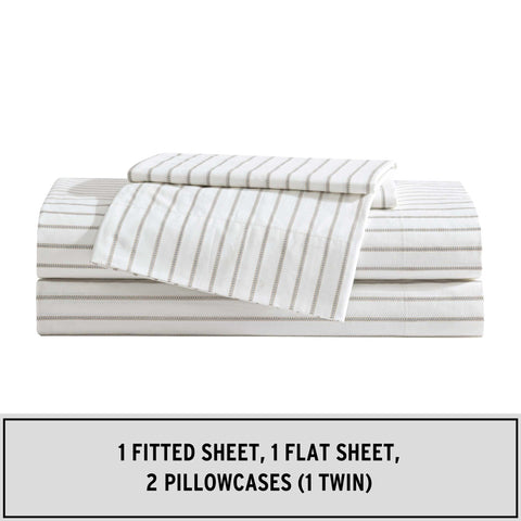 Eddie Bauer close view of fitted sheet deep pocket demonstrating secure fit for thick mattresses