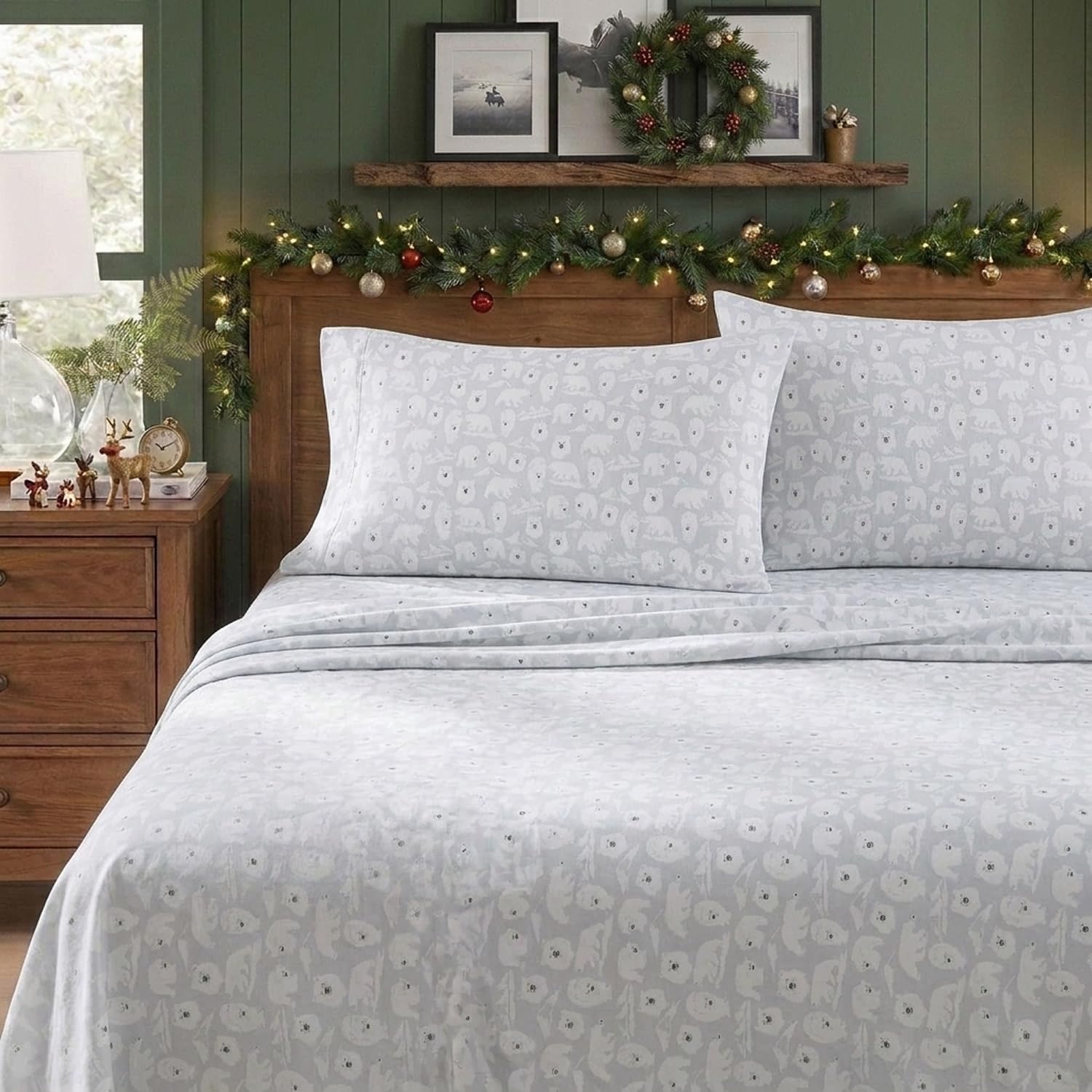 Eddie Bauer close-up of brushed cotton flannel texture for softness