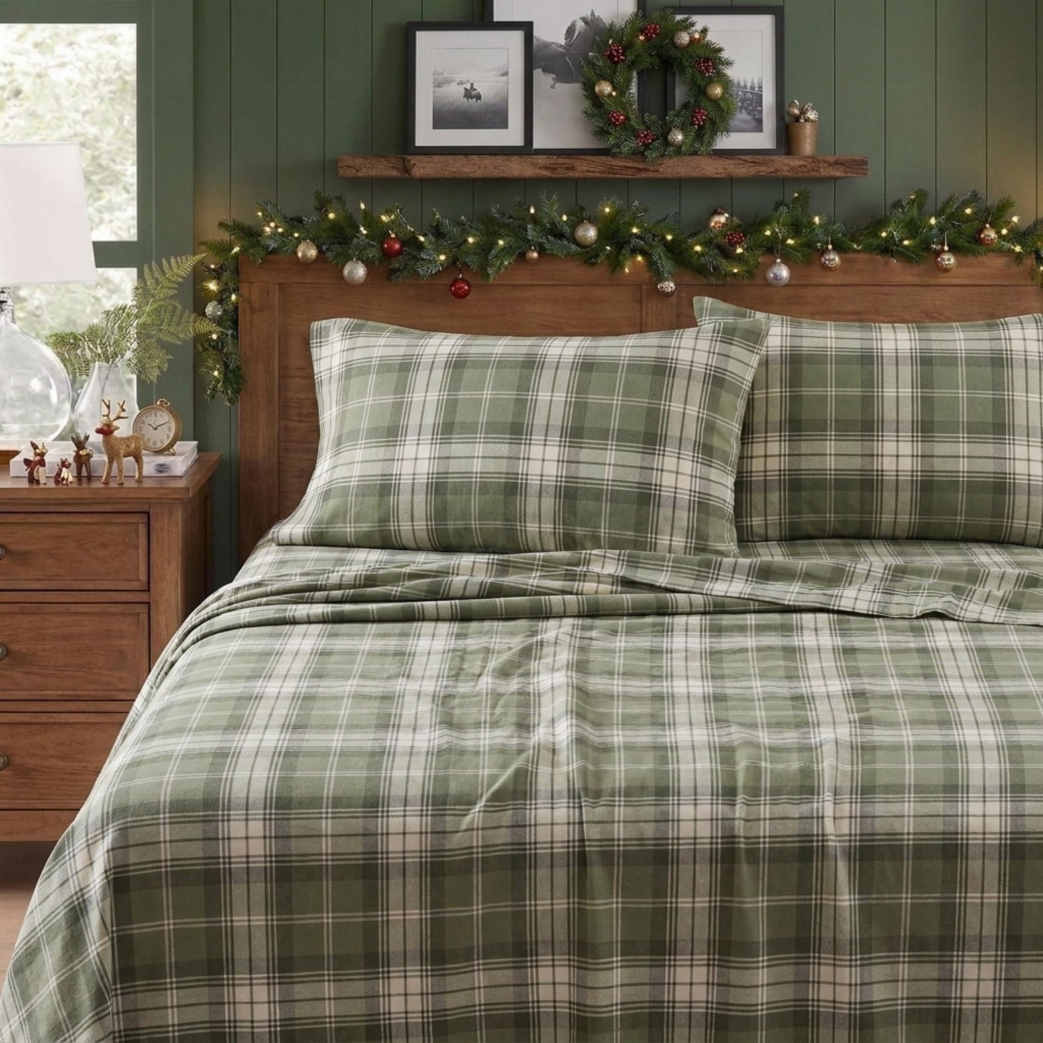 Eddie Bauer flannel close-up showing brushed texture and enhanced softness