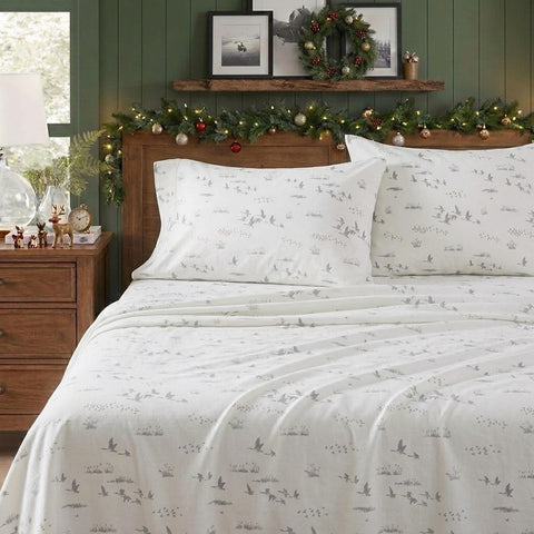 Eddie Bauer close-up of brushed flannel texture for cozy softness