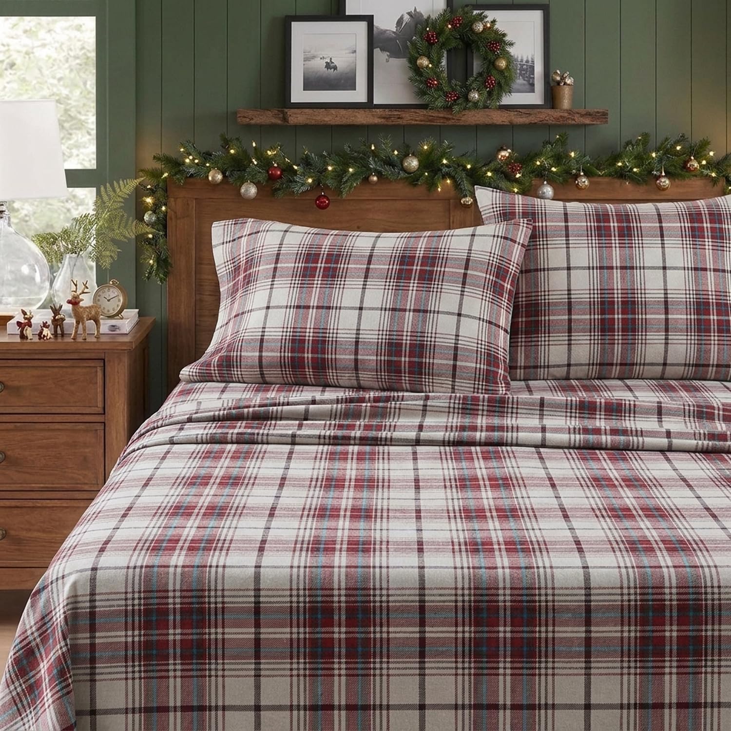Eddie Bauer flannel fabric close-up highlighting brushed texture and lasting softness