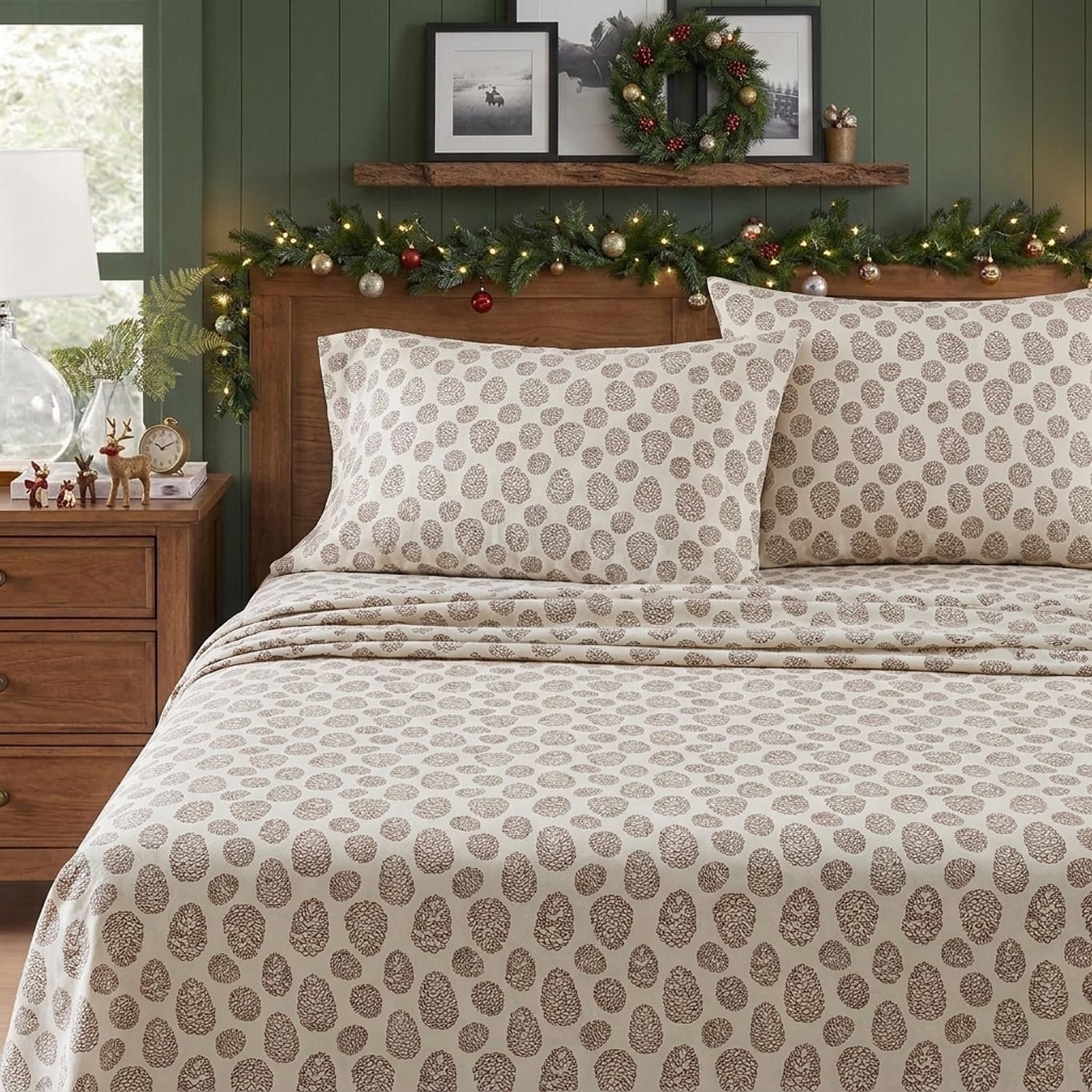 Eddie Bauer close-up of fitted sheet elastic demonstrating secure snug fit benefit