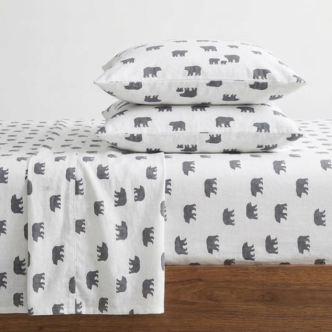 Eddie Bauer front packaging showing Bear Family Grey and easy-to-identify sizing benefit