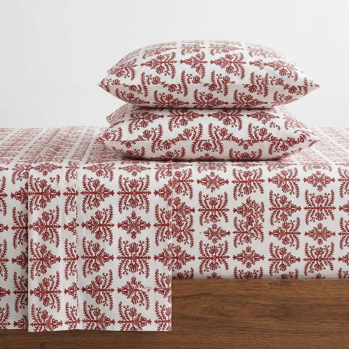Eddie Bauer king flat sheet front view showcasing pattern and warmth