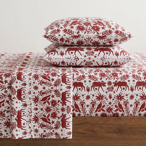 Eddie Bauer front view of king sheet set showing neat packaging and styling benefit