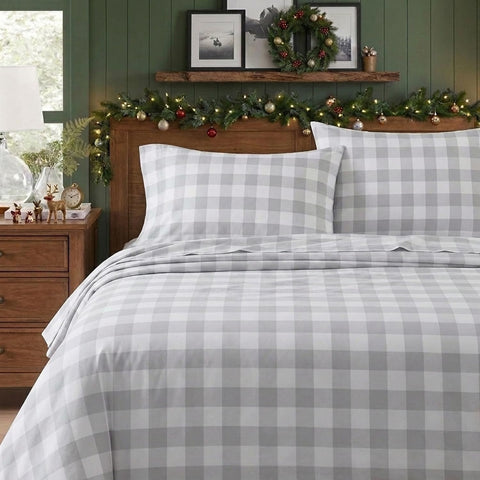 Eddie Bauer fitted sheet detail with elastic edge for secure mattress fit