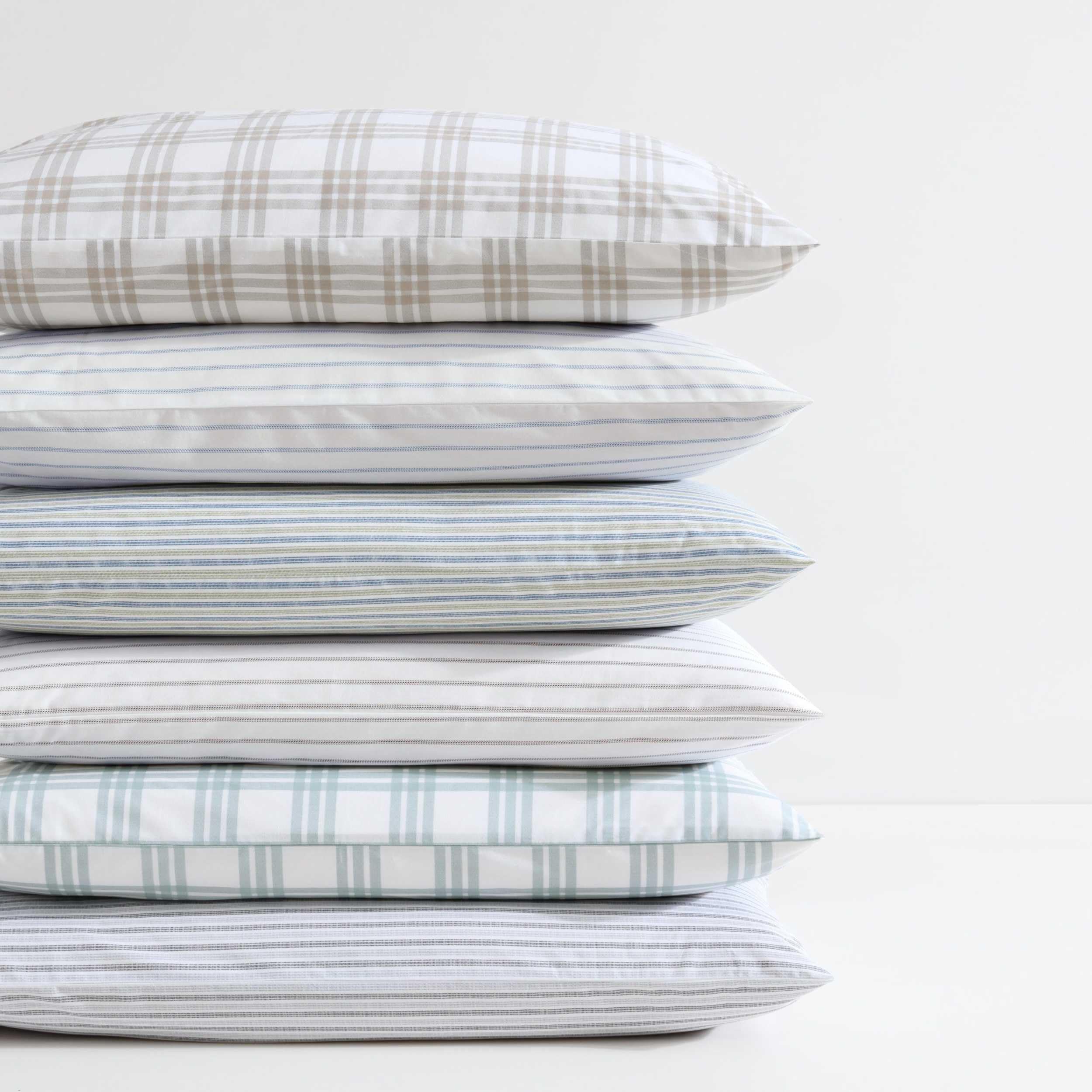 Eddie Bauer styled bedroom scene showing how the beige stripe complements neutral decor