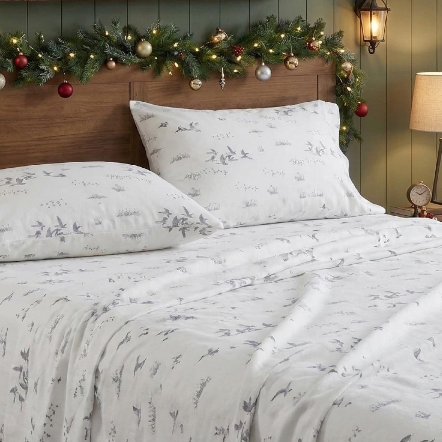 Eddie Bauer two pillowcases on bed providing coordinated comfort