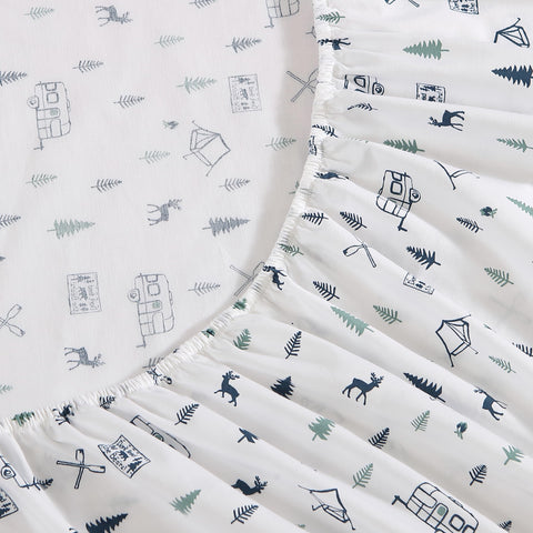 Eddie Bauer pillowcases on styled bed, conveys polished bedroom aesthetic and comfort