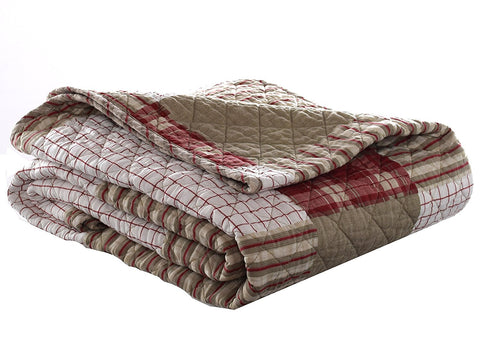 Eddie Bauer plaid throw front view showing full pattern and cozy styling