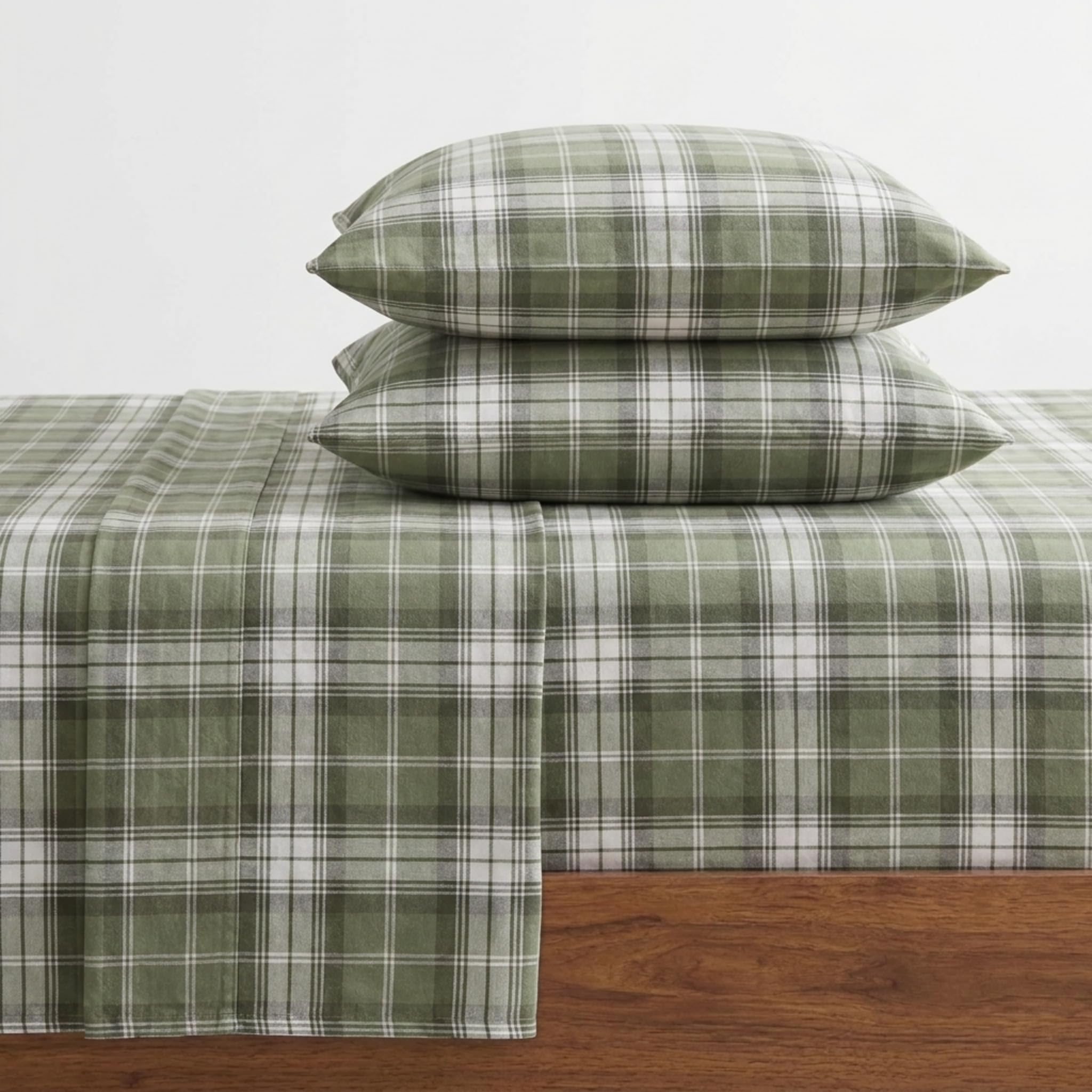Eddie Bauer folded queen sheet set showing neat packaging and warm look