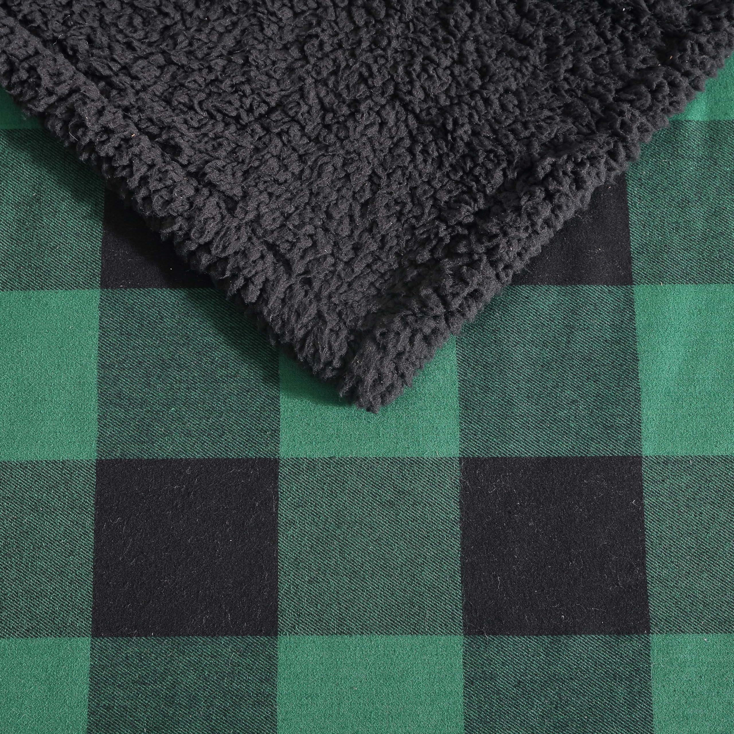 Eddie Bauer close-up of reversible faux Sherpa highlighting soft insulating pile