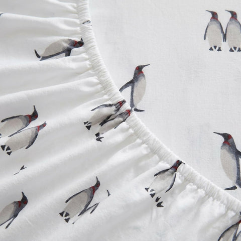 Eddie Bauer queen-size sheets with measurement props showing correct fit