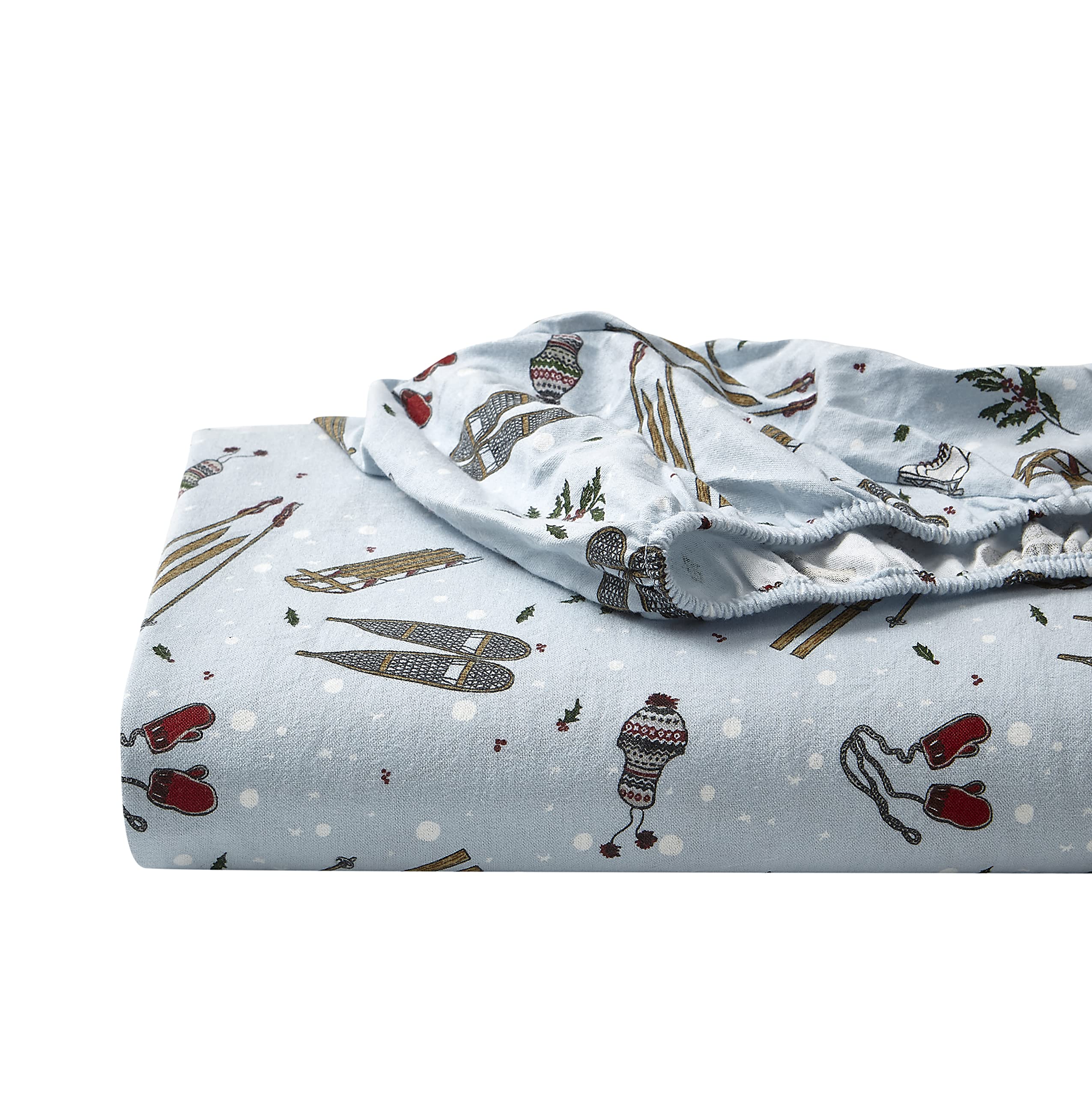 Eddie Bauer sheets on queen mattress showing true size and fit