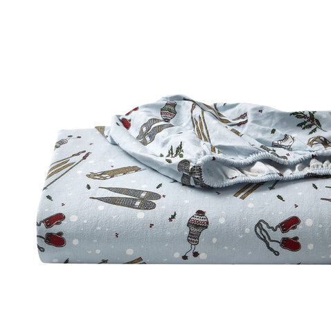 Eddie Bauer sheets on queen mattress showing true size and fit