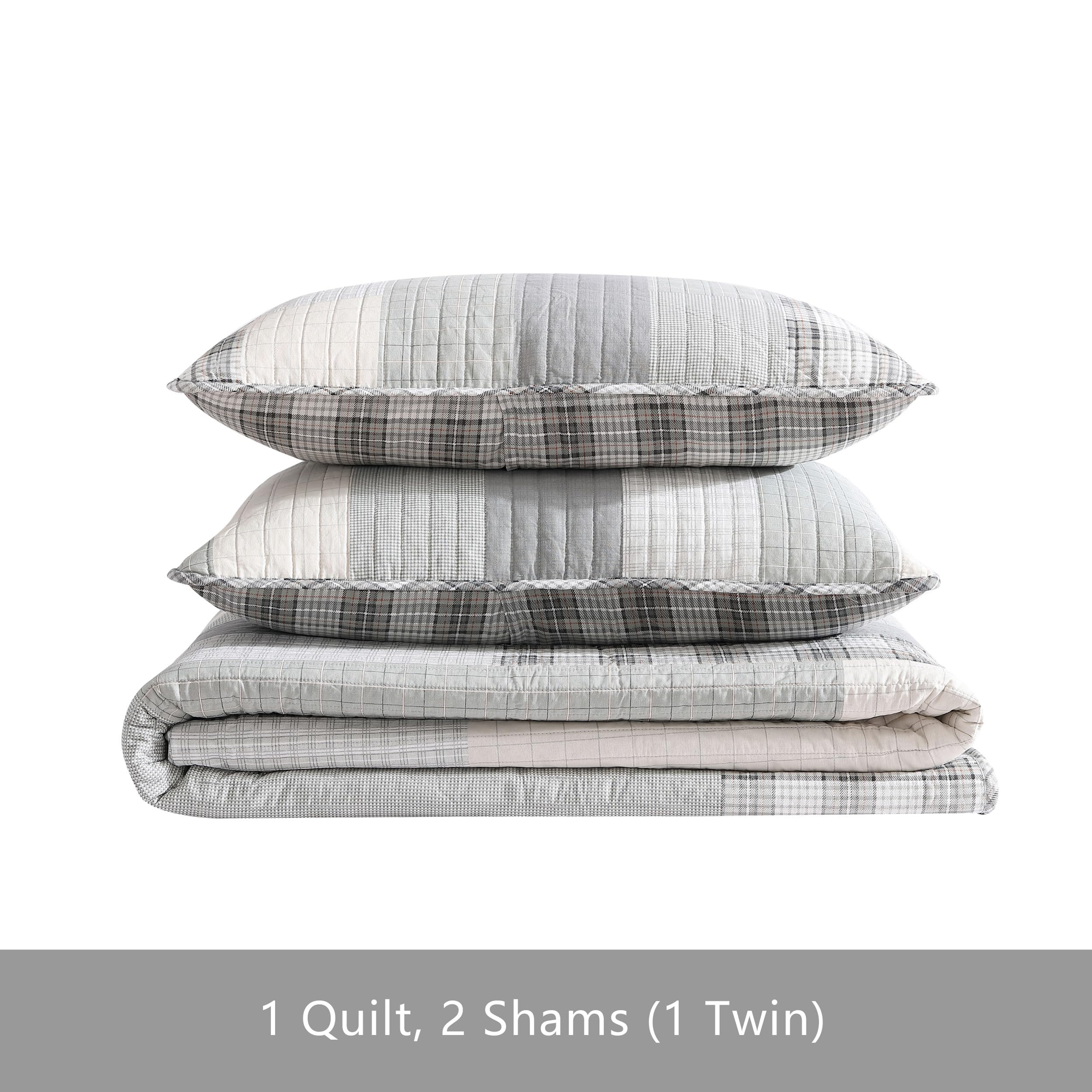Eddie Bauer shams front and back closure showing secure fit and neat look